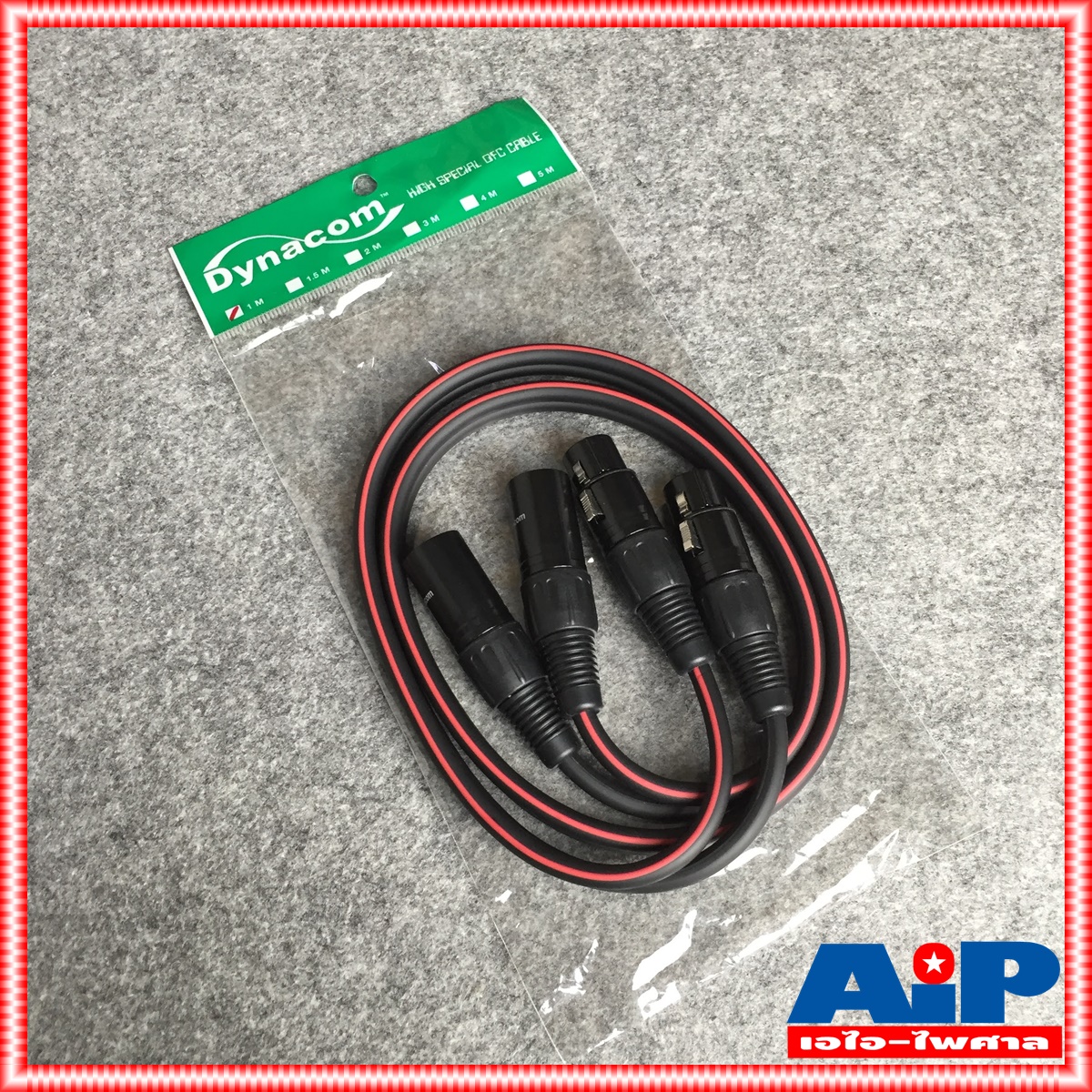 1เมตร DYNACOM สายP.CANNON-J.CANNONข้างละ2หัว 1M J2049-6 สายดำ สายสัญญาณเสียง XLR Male To XLR Female (ผู้เมีย) Mic Cable ยาว 1 เมตรXLR-XLR ผู้เมียคู่ XLRจะมีสีเงินและสีดำขึ้นกับล็อตการผลิต