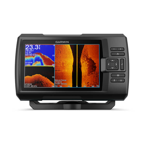 เครื่องหาปลา + GPS ยี่ห้อ Garmin Striker Vivid 7sv + GT52HW-TM 12pin เมนูไทย แถมฟรี หมวก