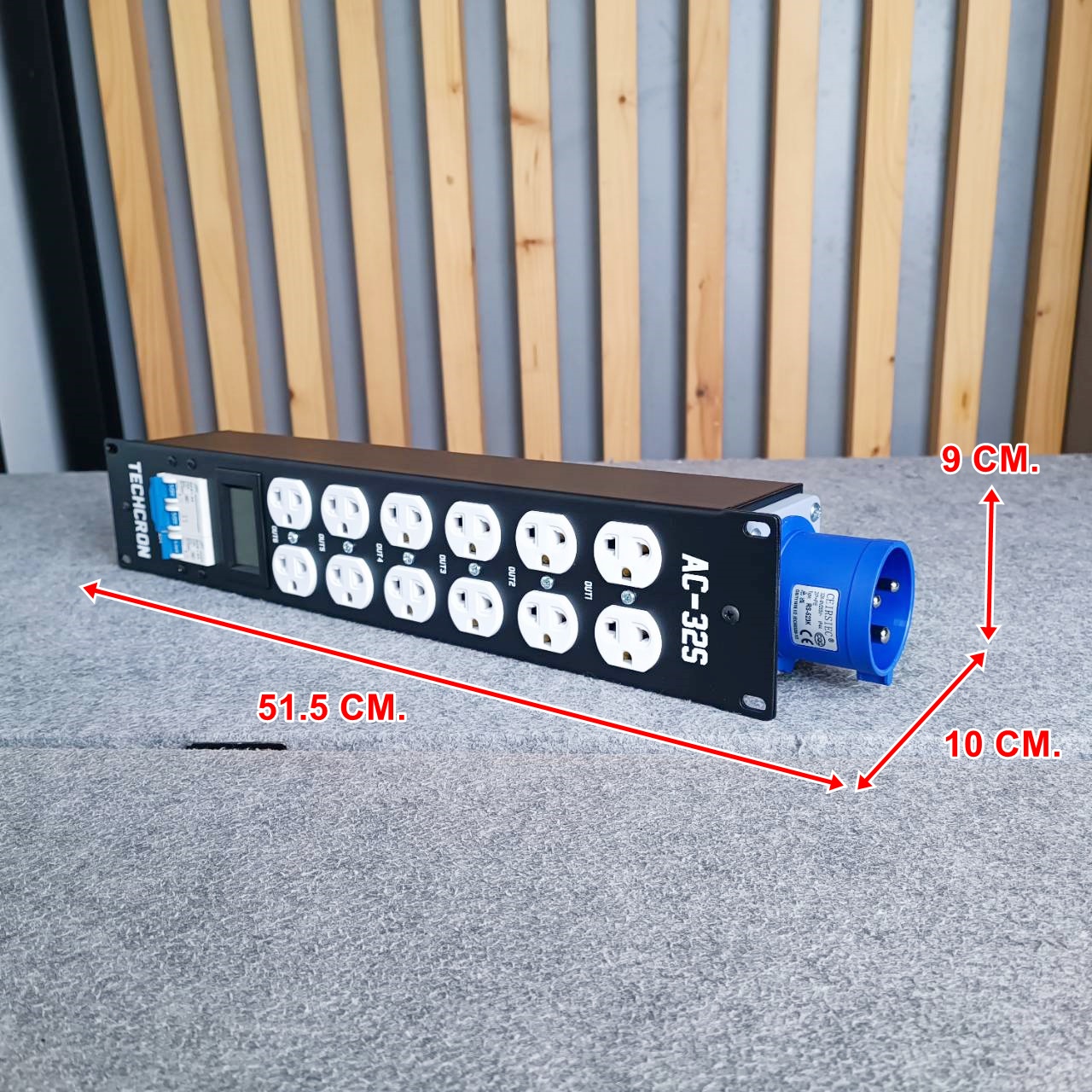 TECHCRON AC-32S BLUE ชุดโหลดไฟ 1เฟส ปลั๊กสีขาว *สีฟ้า* ปลั๊กโหลดไฟ วัสดุเป็นเหล็ก พร้อมจอแสดงผล AC32S AC32S AC32 S AC-32 AC 32 S เอไอ-ไพศาล