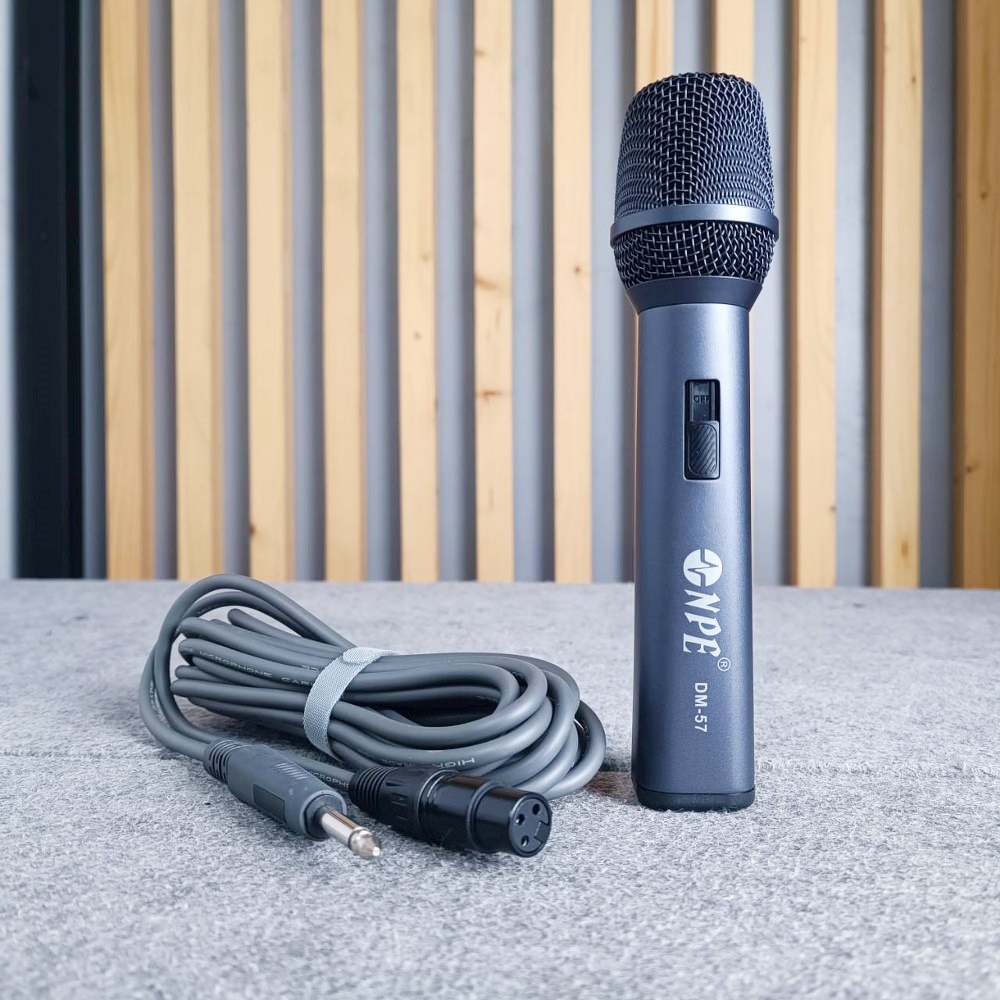 NPE DM-57 ไมค์สาย ไมค์โครโฟน พร้อมสาย4.5เมตร DM 57 ไมค์ร้องเพลงไมค์แบบสาย ด้ามไมค์เนื้อโลหะ DM57 เอไอ-ไพศาล