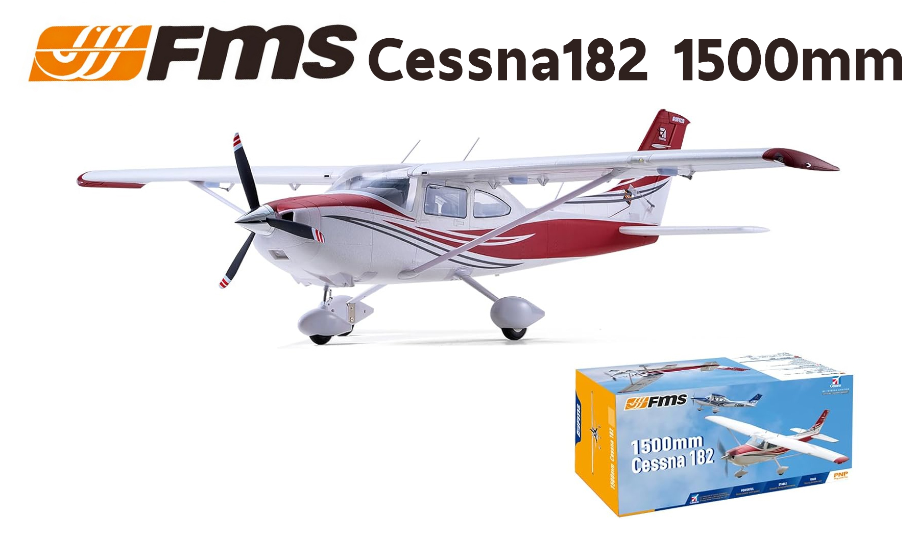 เครื่องบินโฟม FMS Cessna182 1500MM ตัวลำ+ชุดไฟ (ไม่รวม แบต รีซีฟ รีโมท)