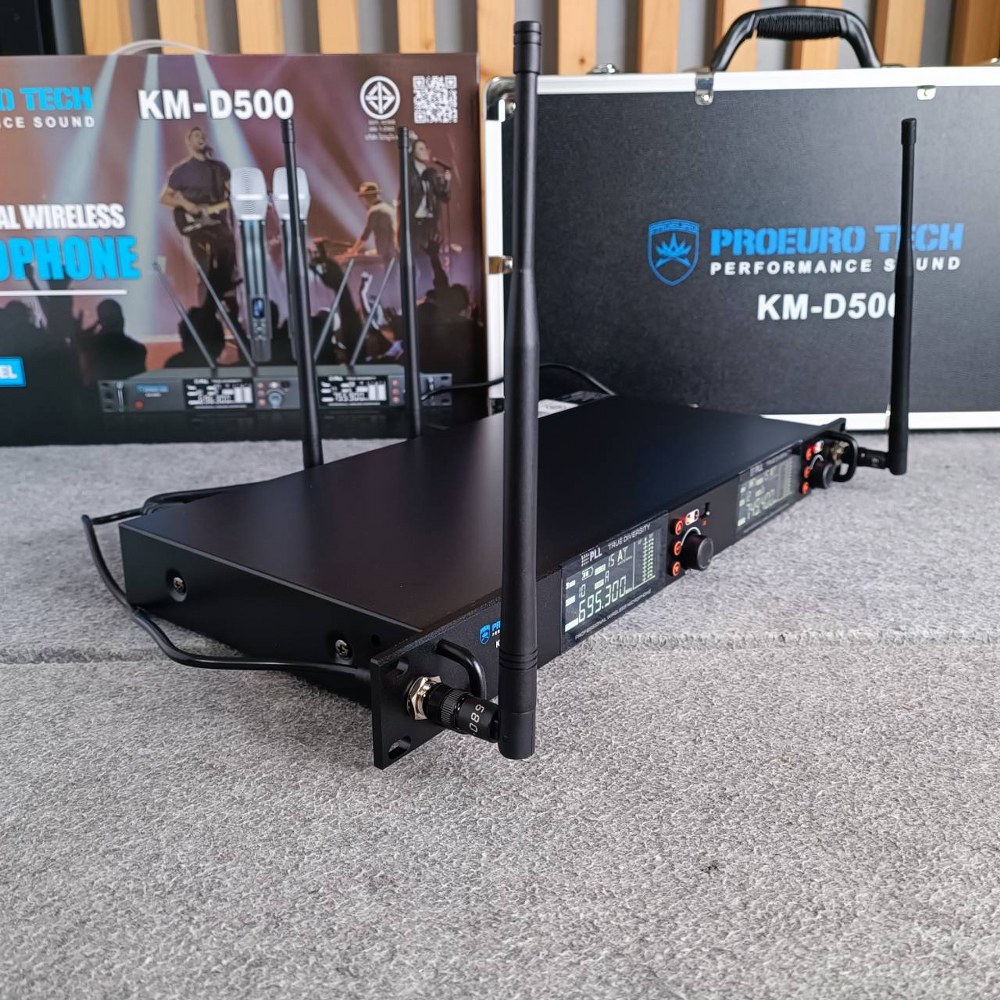 PROEUROTECH KM-D500 ไมค์ลอย UHF 4เสา ไมโครโฟน Wireless UHF ไมโครโฟนไร้สาย ไมค์ลอยคู่มือถือ โปรยูโรเทค KM D500 KMD500 เอไอ-ไพศาล
