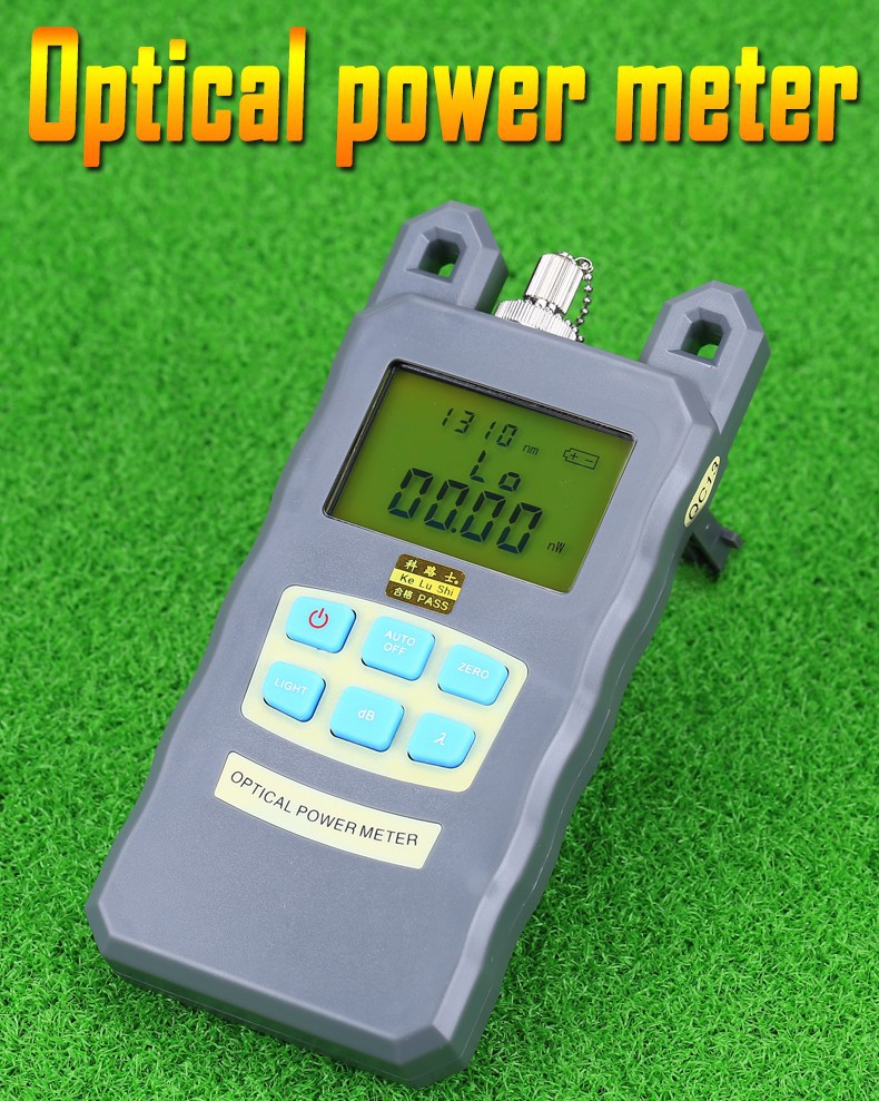 Fiber Optic Power Meter Tester Seven-Wavelength Optical Power Meter +10 to -70 Visual Fault Locator Gray