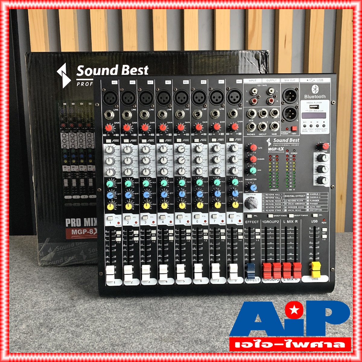 SoundBest MGP8X Mixer 8CH. มิกเซอร์ 8ช่อง MGP-8X USB-Bluetooth MP3 เครื่องขยายเสียง sound best MGP 8 X +++