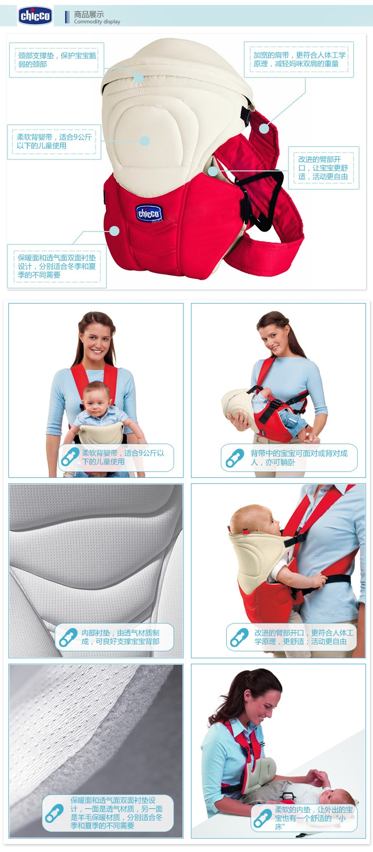 CDH69 ของใช้เด็กเป้อุ้ม chicco ของแท้ ชิ้นละ