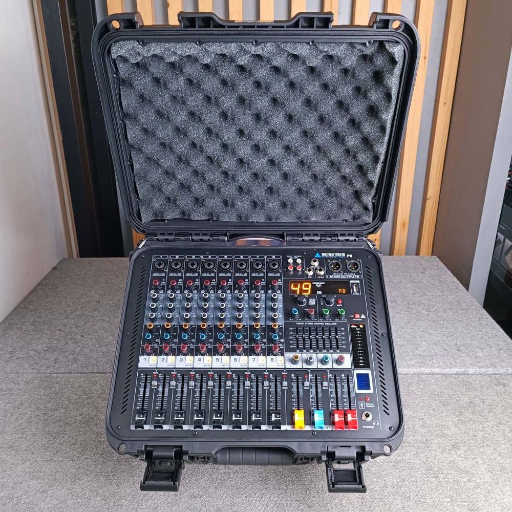 MICROTECH P8 powermixer rackในตัว P-8 P 8 เพาเวอร์มิกเซอร์ USB บลูทูธ เพาเวอร์มิก มิกซ์ มิกเซอร์ เครื่องเสียง ตัวปรับแต่งเสียง 450watt ไมโคร เทค เอไอ-ไพศาล