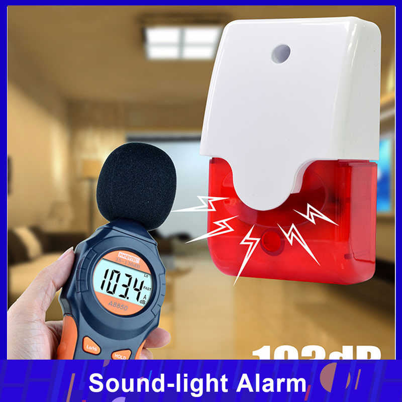 Mini Strobe Siren Sound Light Alarm Wired Sound-light Alarm 103 Speaker 12V Anti-theft Alarm ไซเรน