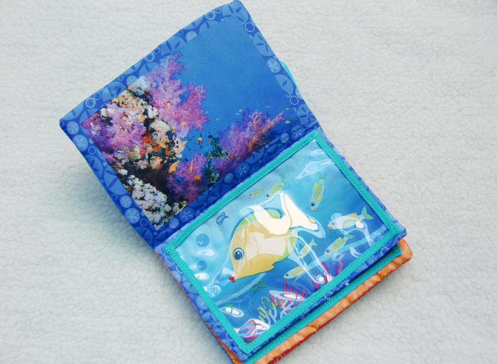 CH130 หนังสือผ้าใส่รูปได้ หนังสือรูปสัตว์ทะเล หนังสือสำหรับเด็ก