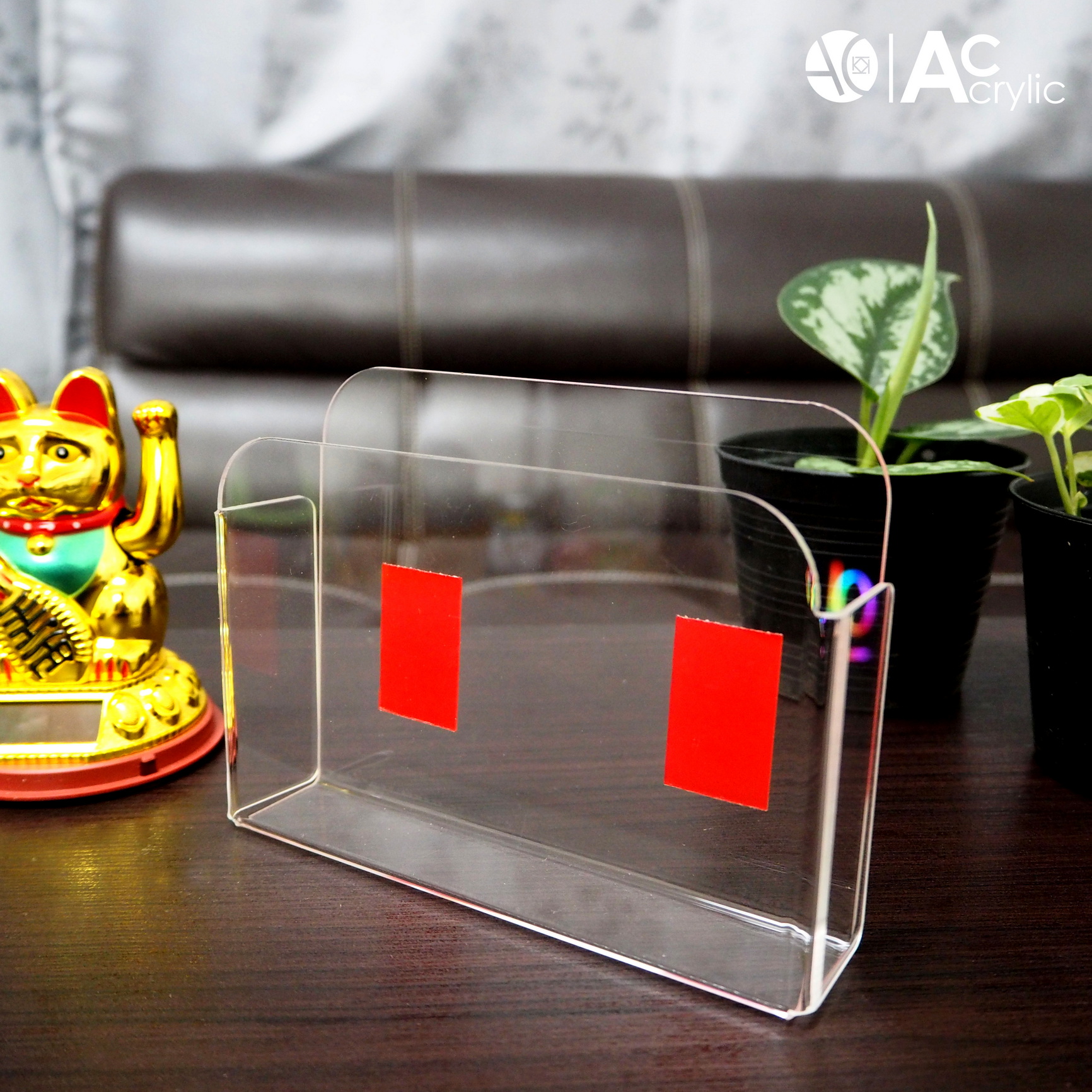 อะคริลิค ติดผนัง ใส่รีโมท ไม่ต้องเจาะ แถมกาว 2 หน้า Acrylic box wall (RW)