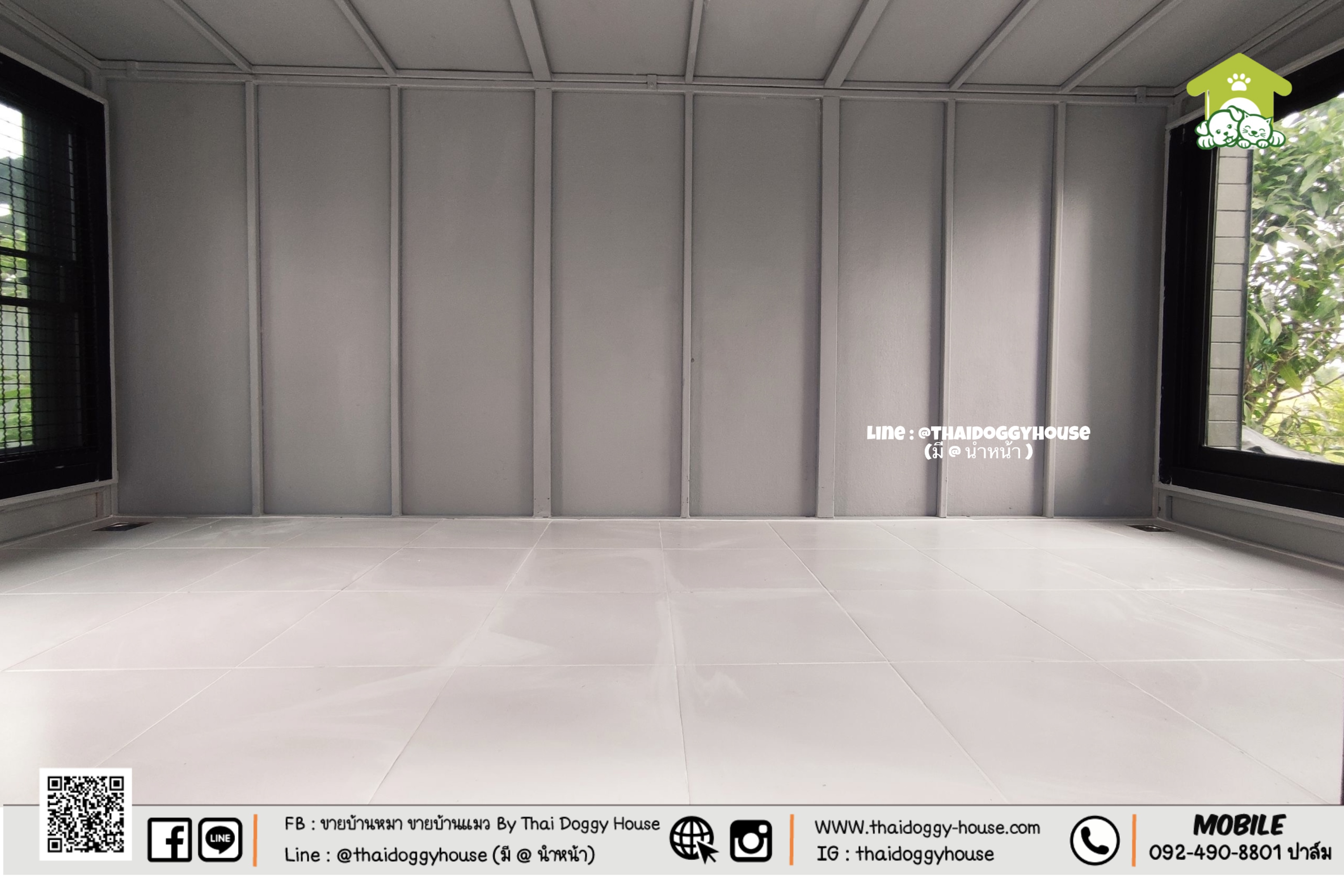 🏡 บ้านหมา บ้านแมว " 𝑩𝒐𝒙 𝑺𝒕𝒚𝒍𝒆 " 🐕🦺🐈 สามารถกั้นห้องเพิ่มได้เป็น 2 ห้อง 😁 แบบกระจกรองรับการติดแอร์ ❄️