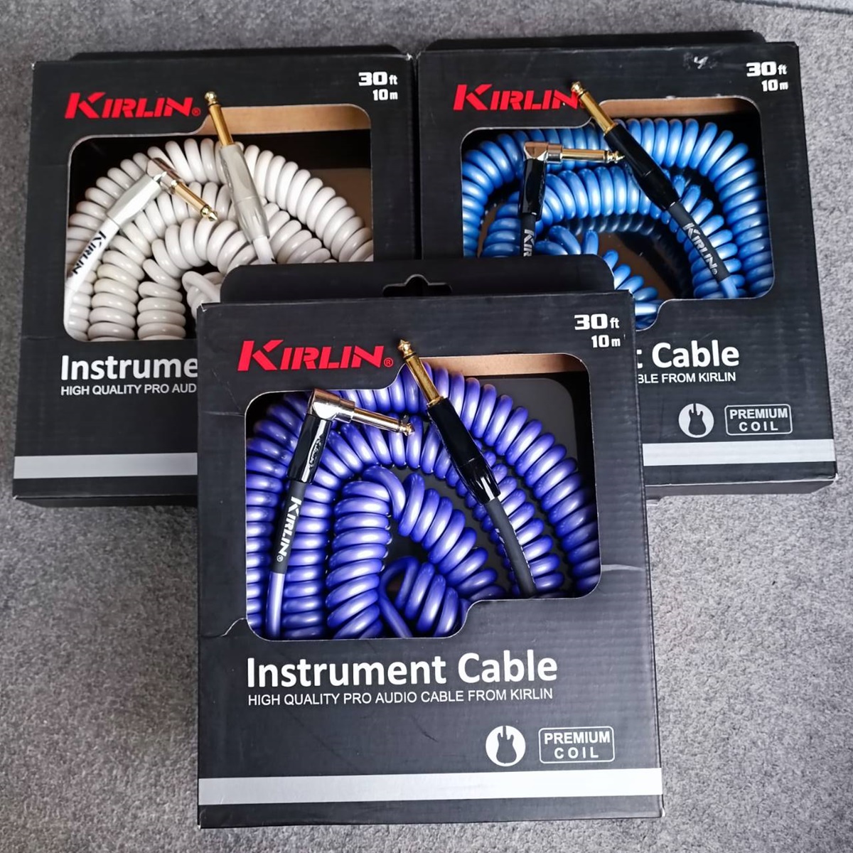 10เมตร(1เส้น) KIRLIN IPK-222BFGL สายกีต้าร์ 10เมตร มี3สีให้เลือก สีม่วง / ขาว / น้ำเงิน สายแจ็คกีต้าร์ 22AWG สายไมค์หัวท้าย สายสัญญาณสำเร็จรูป เอไอ-ไพศาล