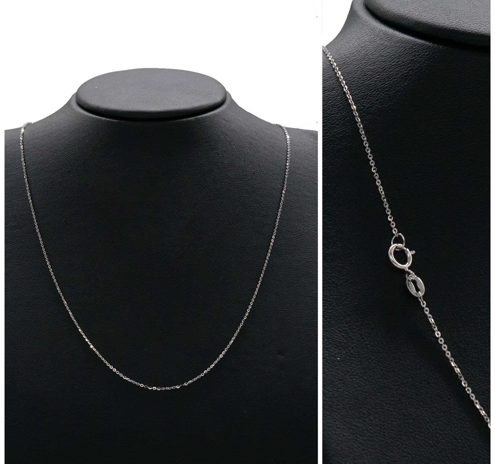 สร้อยอิตาลี่: สร้อยคอทองคำขาวนำเข้าจากอิตาลี่ (18K White Gold Necklace)
