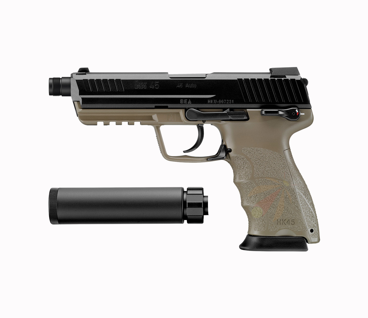 HK45 Tactical Tan Gas Blowback Pistol