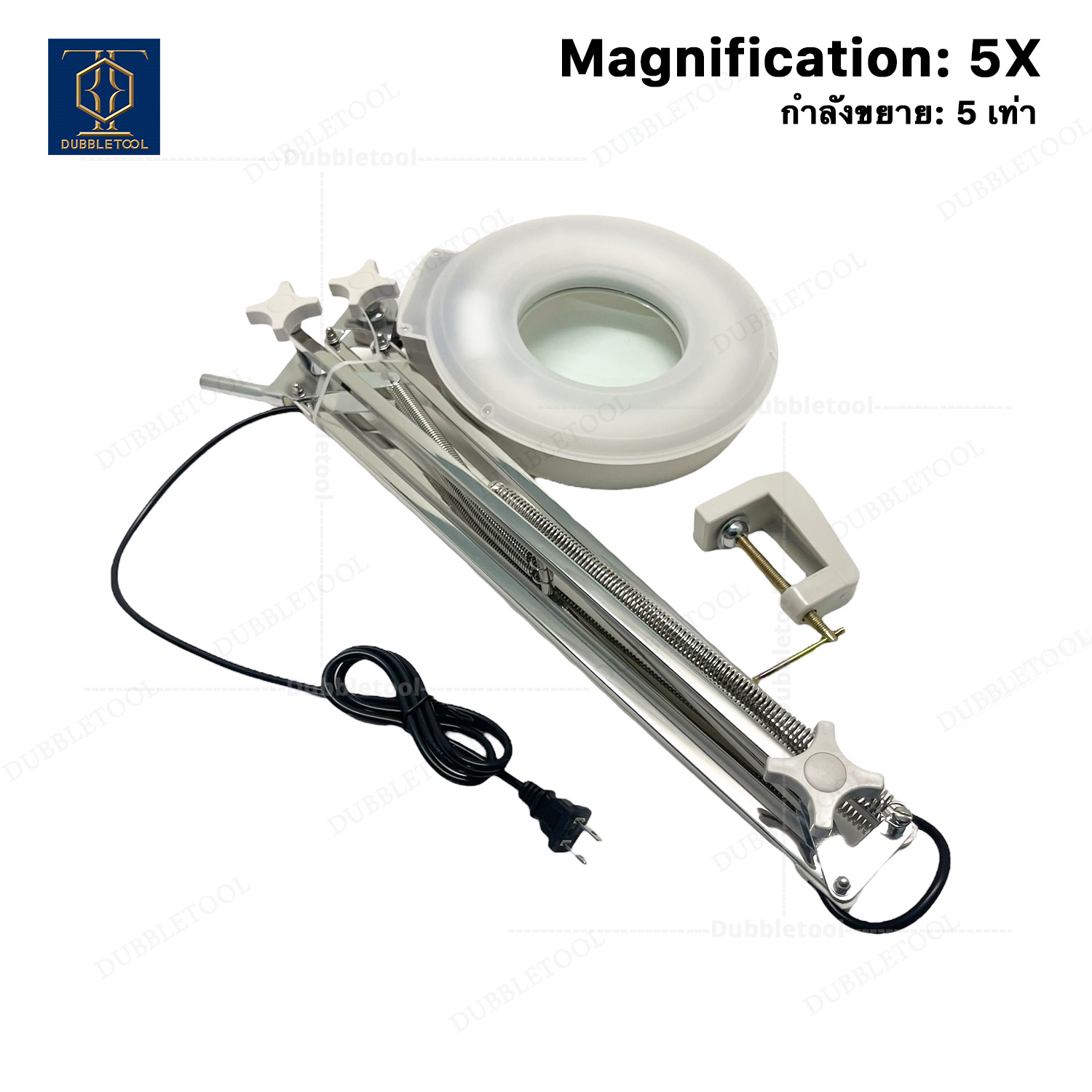 โคมไฟแว่นขยายหนีบโต๊ะ 5X (5เท่า)รุ่น XB-86A Clamp Magnifying Lamp โคมไฟแว่นขยาย ชนิดหลอดฟลูออเรสเซนส์ /Fluorescent Light 22W