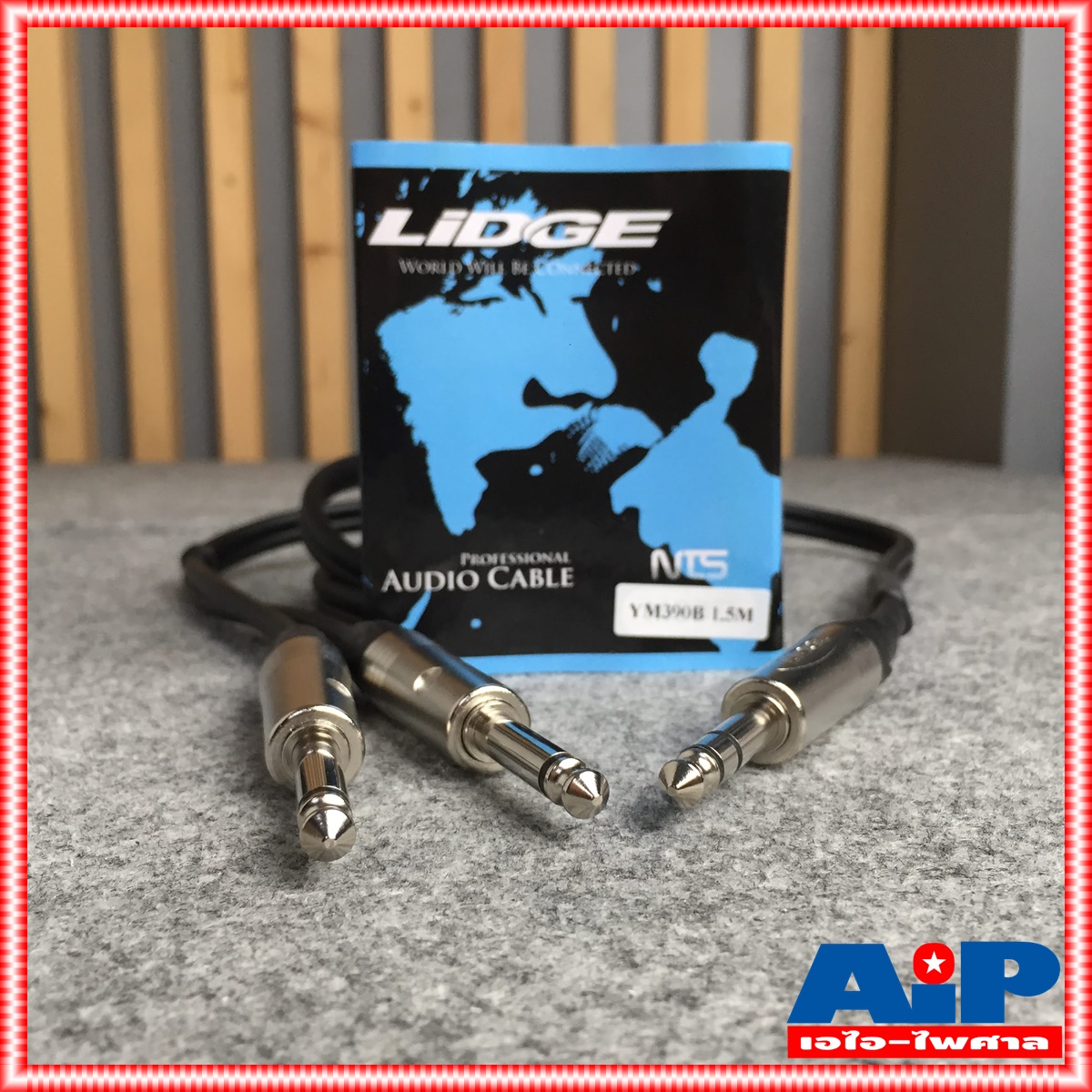 1.5เมตร LIDGE YM-390B สาย P.MIC ST ออก PHONE mono x2 YM390B PHONE ST ออก ปลั๊กไมค์โมโน x2 สาย INSERT สายสัญญาณ