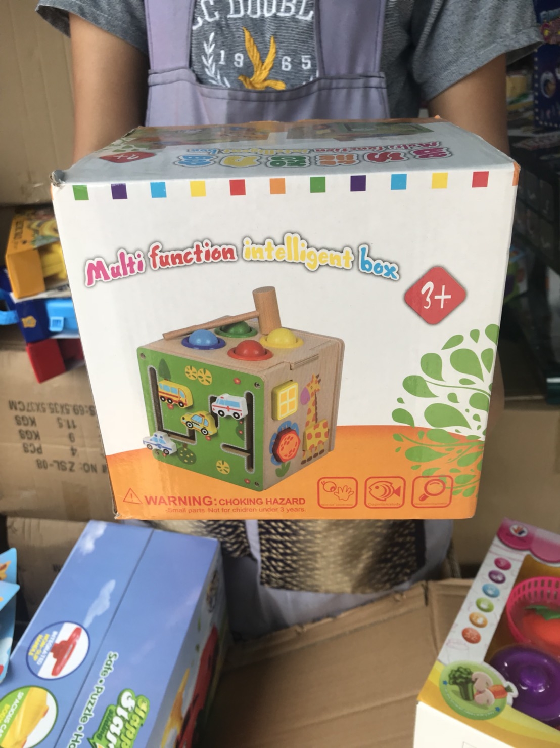 HYW111 ของเล่นไม้ กล่องกิจกรรมไม้บล็อก