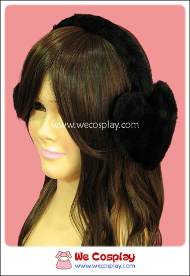 ที่ครอบหูคุโระโลลิต้า รูปหัวใจ สีดำ Kuro Lolita Heart Earmuff