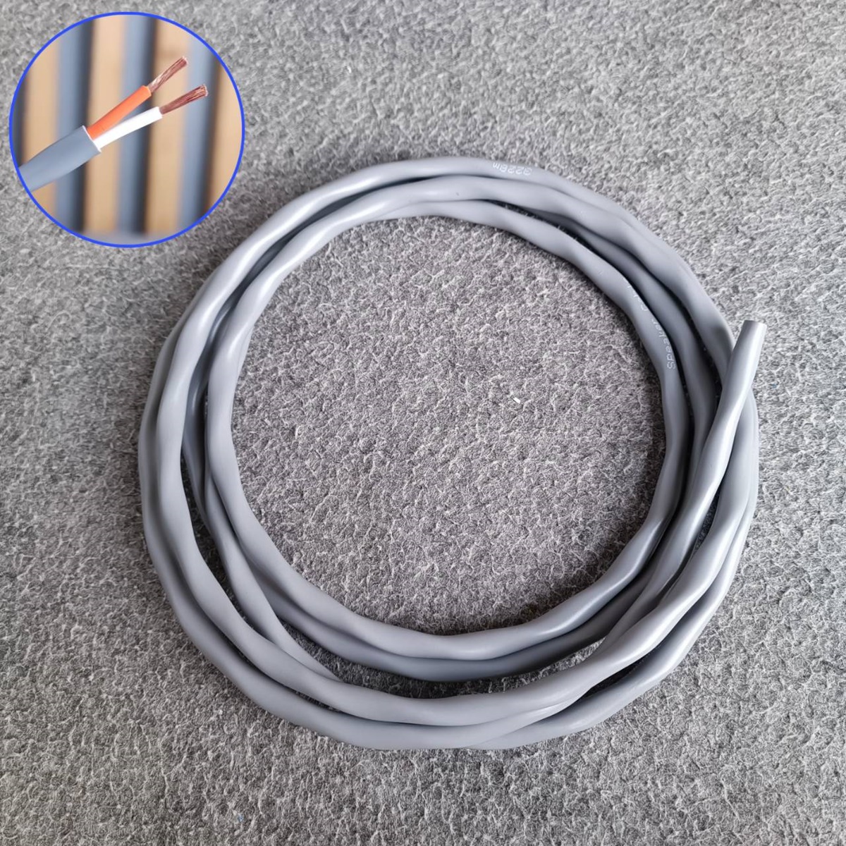 ขด2เมตร สายลำโพงCANARE 2S7F 16AWG สีเทา สายลำโพง2คอร์ ขนาด16awg ทองแดงแท้ Canare Speaker Cable 2S7F เอไอ-ไพศาล
