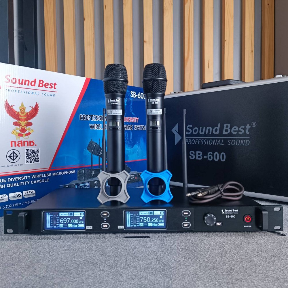 SOUNDBEST SB-600 ไมค์ลอยคู่ UHF ไมค์ลอยแบบถือ ไมโครโฟน ไมค์ลอย ไมค์ไร้สาย SB 600 SB600 เอไอ-ไพศาล