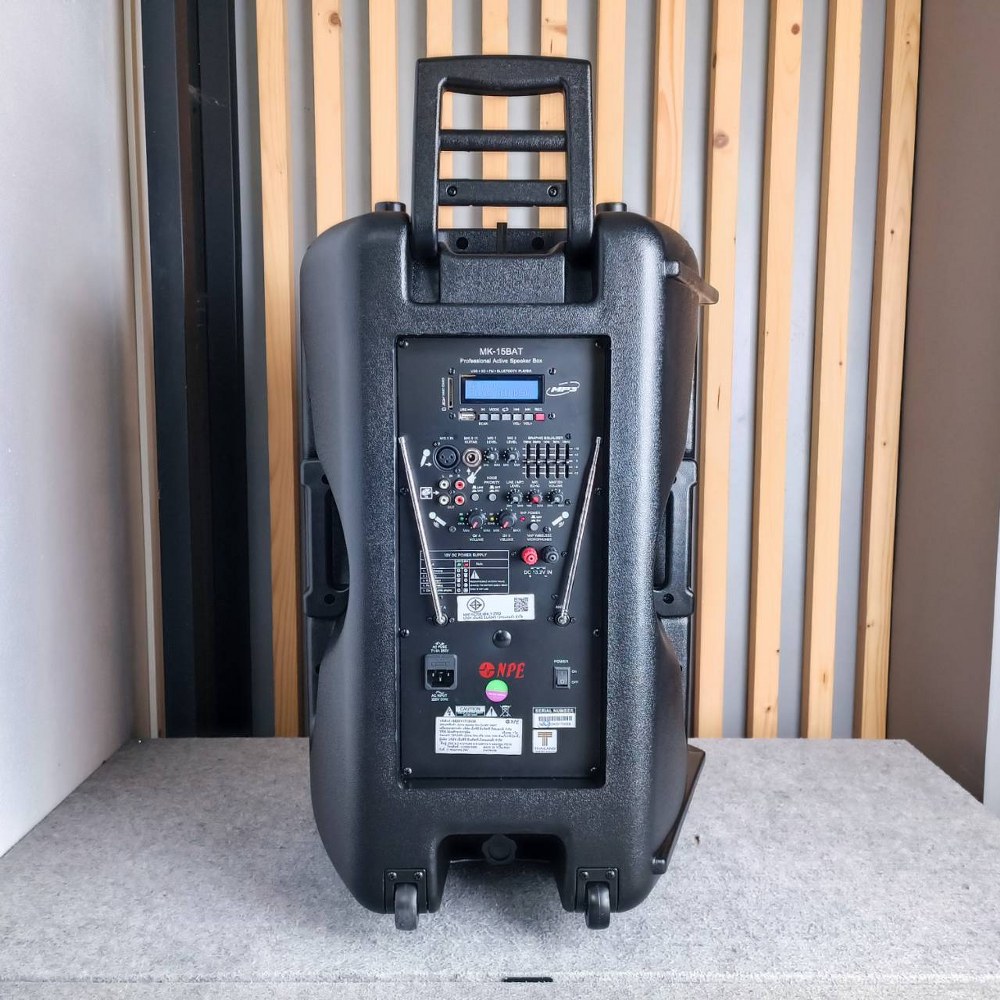 NPE ตู้ลำโพงมีแอมป์ MK-15BAT (ไมค์ลอย2ตัว/แบตแห้ง/USB/SD CARD) บลูทูธ MK15BAT ลำโพงอเนกประสงค์ NPE รุ่น MK 15 BAT Bluetooth USB บันทึกเสียงได้ ลำโพง npe ตู้ลำโพงช่วยสอน +++