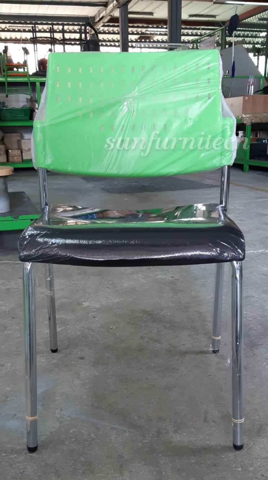 เก้าอี้จัดเลี้ยง, เก้าอี้โรงอาหาร, เก้าอี้พลาสติก, เก้าอี้รับแขก, เก้าอี้พลาสติก ที่นั่งวางเบาะ พนักพิงพลาสติกมีรู รุ่น VC-612