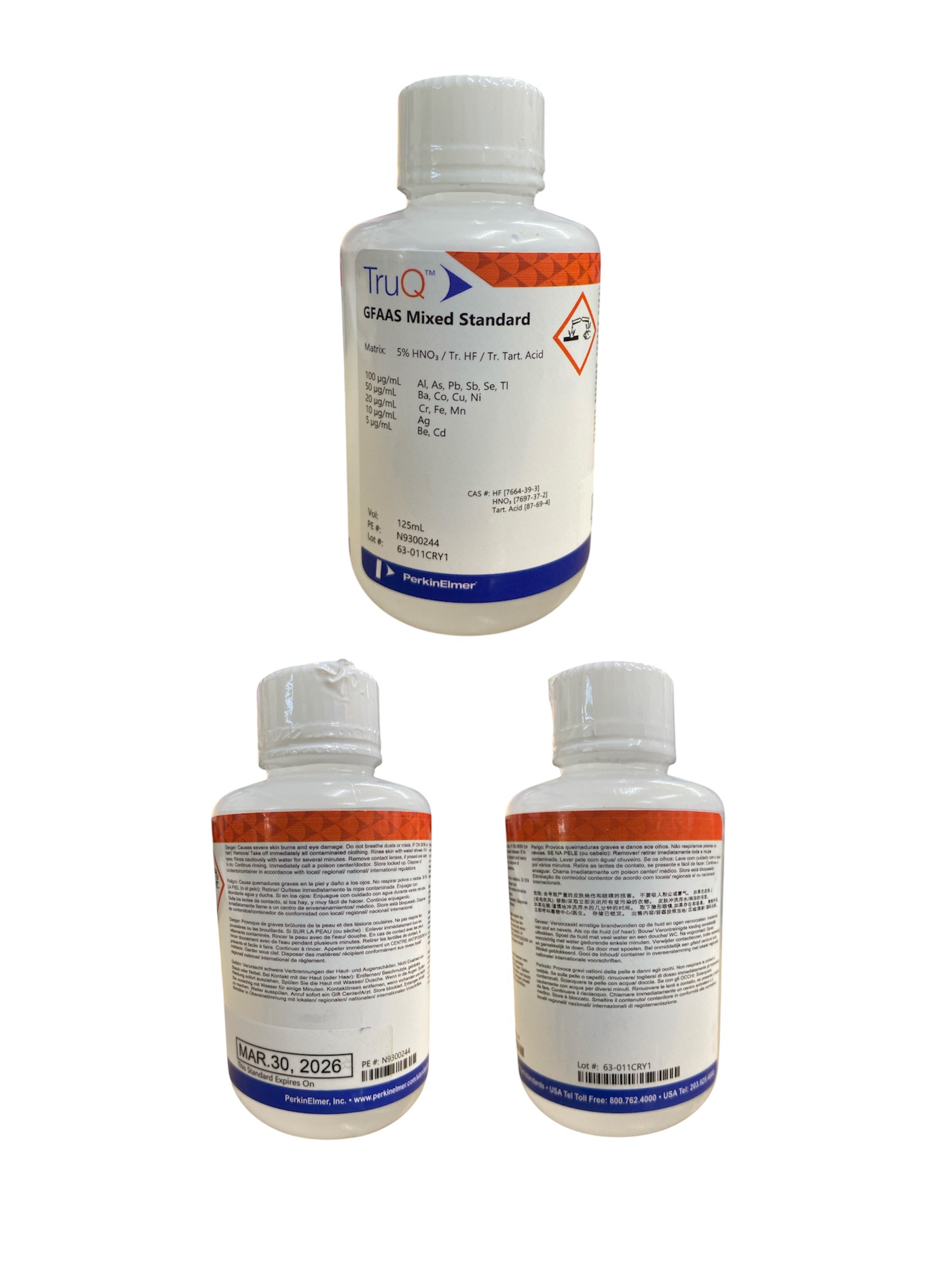 Perkin Elmer GFAAS Mixed Standard TruQ, 125 ml N9300244