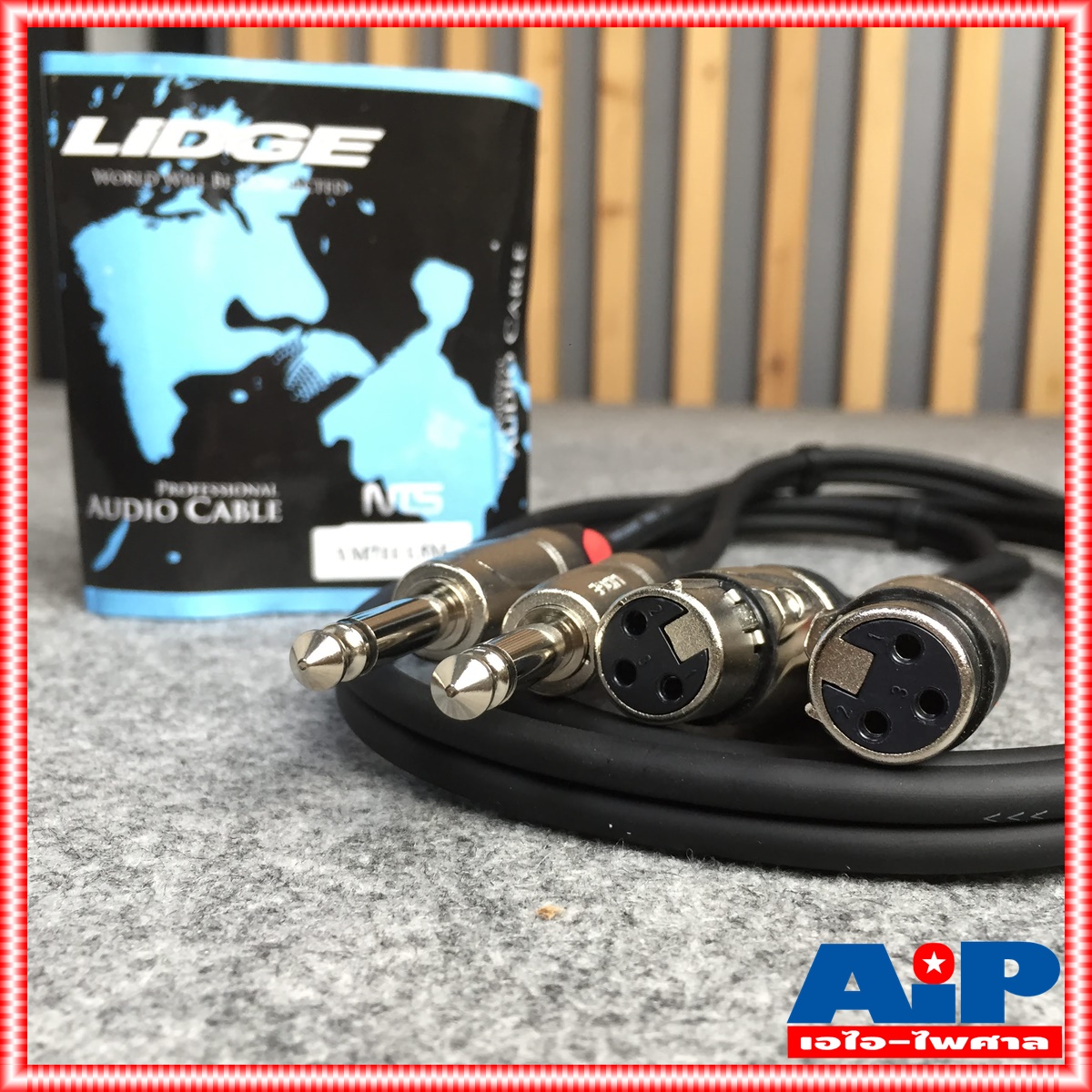 สายคู่ข้างละ2หัว 1.5เมตร LIDGE YM-711 สาย CANNON เมีย - MIC สายดำ YM 711 YM711 สายสัญญาณเสียง XLR เมีย ออก PHONE สายสัญญาณ