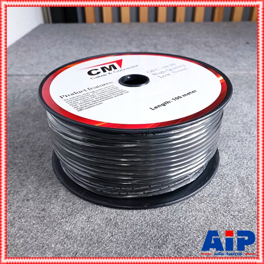 ขด100เมตร CM สายไมค์สเตอริโอ 6mm M2-2323 สีดำ 100M 23AWG สายไมค์ST M2 2323 สีดำ สายสัญญาณ ST สายไมค์CM 100เมตร สายไมค์ 6mm เอไอ-ไพศาล
