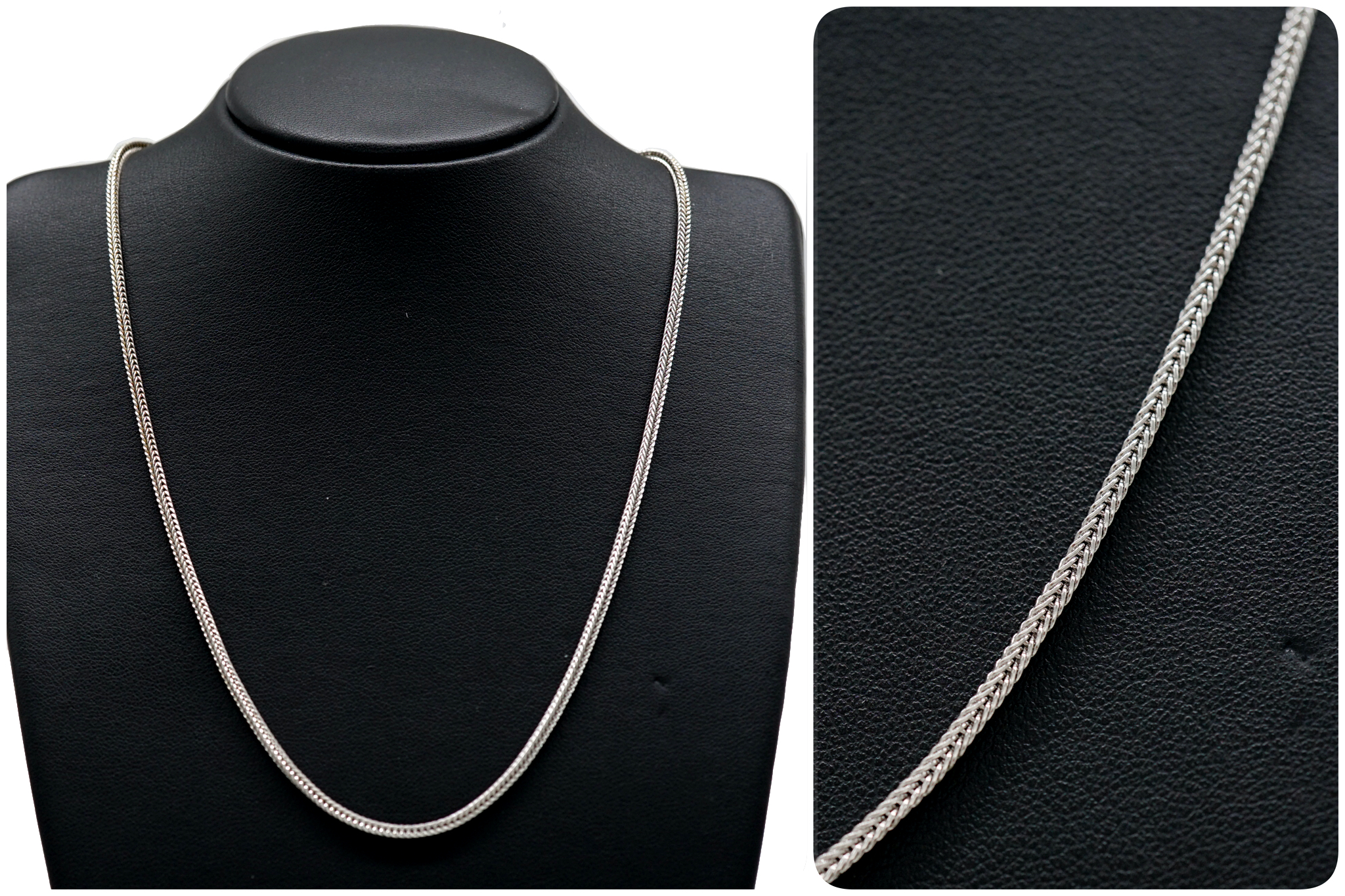 สร้อยเงินแท้ ลายสี่เสาเหลี่ยม (Silver Necklace)