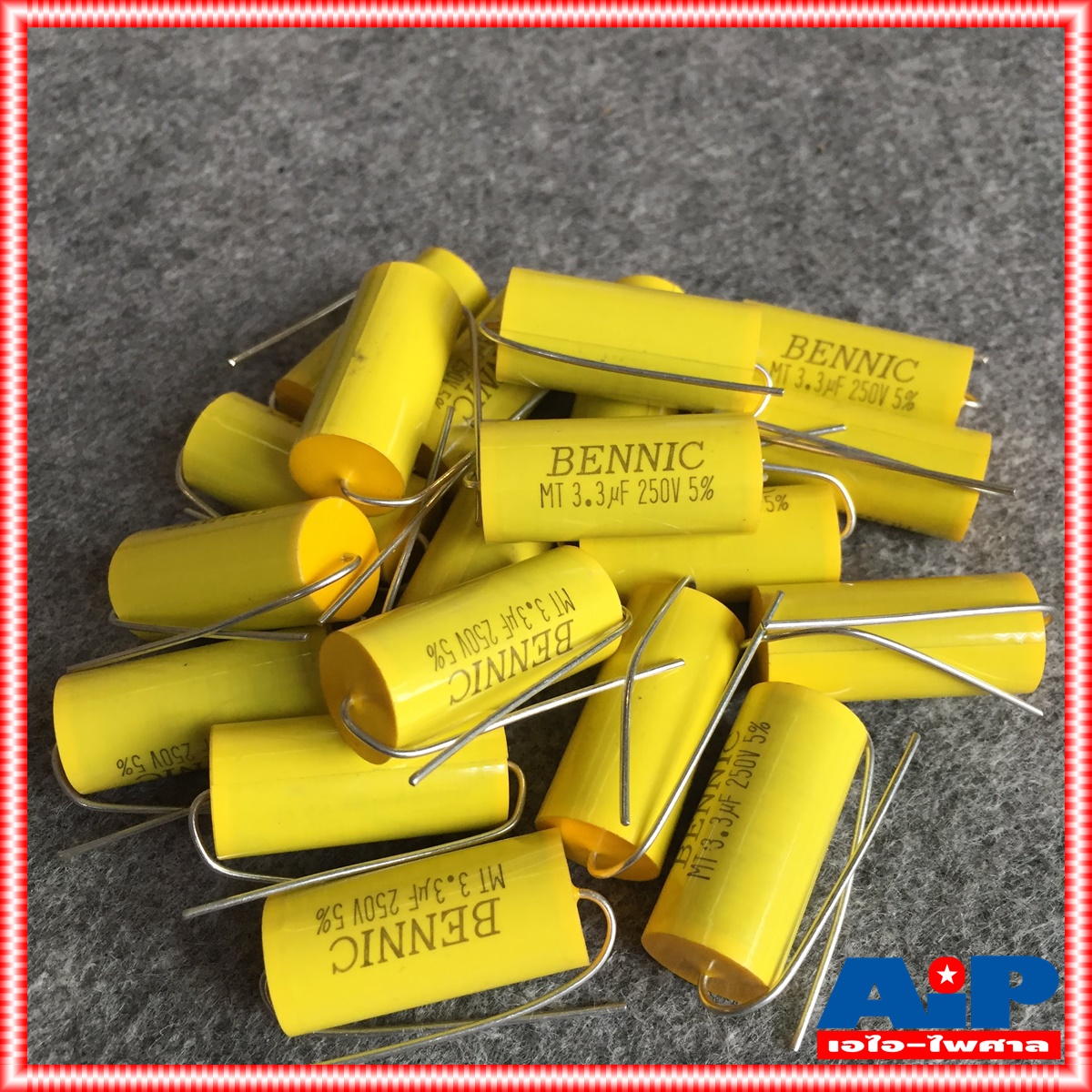 C 3.3 UF 250VDC MET BENNIC สีเหลือง c ใส่ลำโพง cเสียงแหลม คาปา เสียงแหลม ลำโพง C เสียงแหลม คอนเดนเซอร์ 3.3UF /250VDC