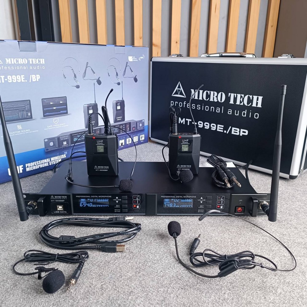 ไมค์หนีบคู่ MICROTECH MT-999E /BP ไมค์ลอย หนีบคู่ ปรับความถี่ได้ MT 999E /BP MT999E /BP เอไอ-ไพศาล