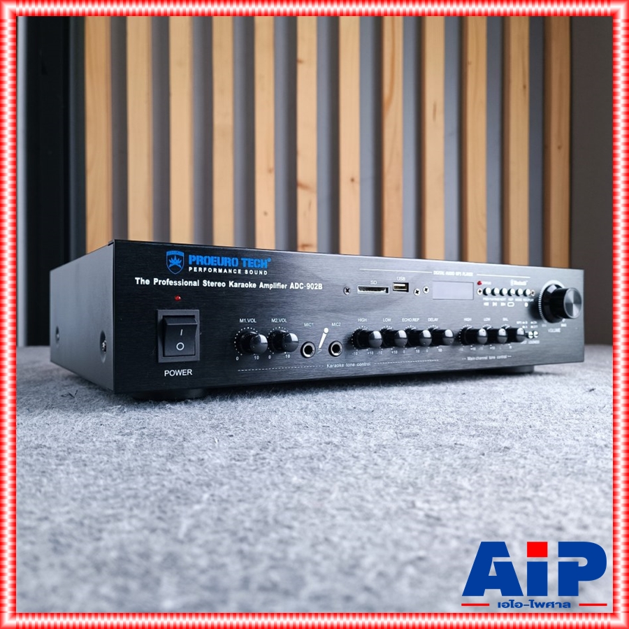 PROEUROTECH ADC-902B แอมป์คาราโอเกะ รุ่นใหม่ ใช้ไฟ 220VAC และ 12VDC โปรยูโรเทค กำลังขับ 50 วัตต์ ADC 902 B ADC902B เอไอ-ไพศาล