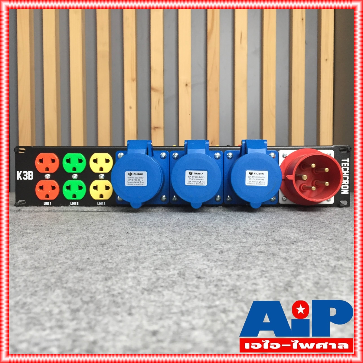 TECHCRON C9 / K3B ชุดโหลดไฟ 3 เฟส ขนาด 2U ปลั๊กโหลด3เฟส พร้อมเพาเวอร์ปลั๊กIN C9K3B C9 K3B C-9/K-3B เอไอ-ไพศาล