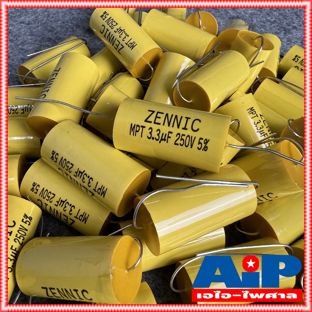 50ตัว ZENNIC C3.3/250V MPT สีเหลือง Cเสียงแหลม คาปาซิเตอร์ คอนเดนเซอร์ ซีเสียงแหลม ซ๊3.3/250โวลต์ ซีตัดเสียงแหลม เอไอ-ไพศาล