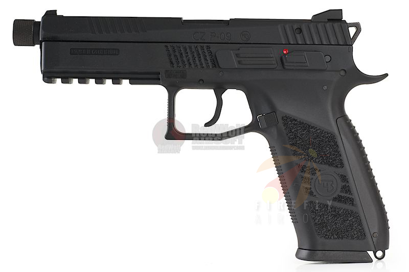 KJ WORKS CZ P09 DUTY GBB AIRSOFT PISTOL THREADED VERSION-BK