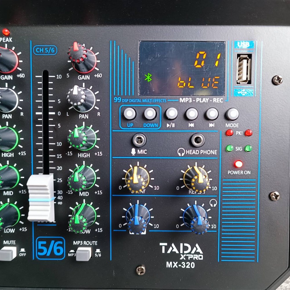 TADA MX-320 mixer พร้อมไมค์ลอย2ตัว ธาดา รุ่น MX 320 MX320 มิกเซอร์ EQ ปรับโทนเสียง มิกเซอร์พร้อมไมค์ลอยคู่ เอไอ-ไพศาล