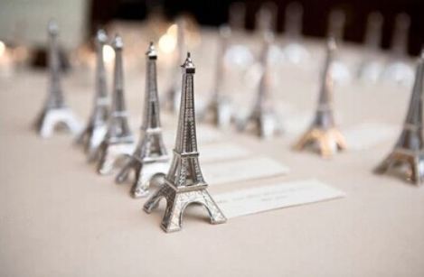 ที่เสียบนามบัตรบนโต๊ะ รูป หอไอเฟล ของตกแต่งงานแต่งงาน ตอนเย็น สไตล์ Paris หอไอเฟล สีเงิน สุดหรู no 14411