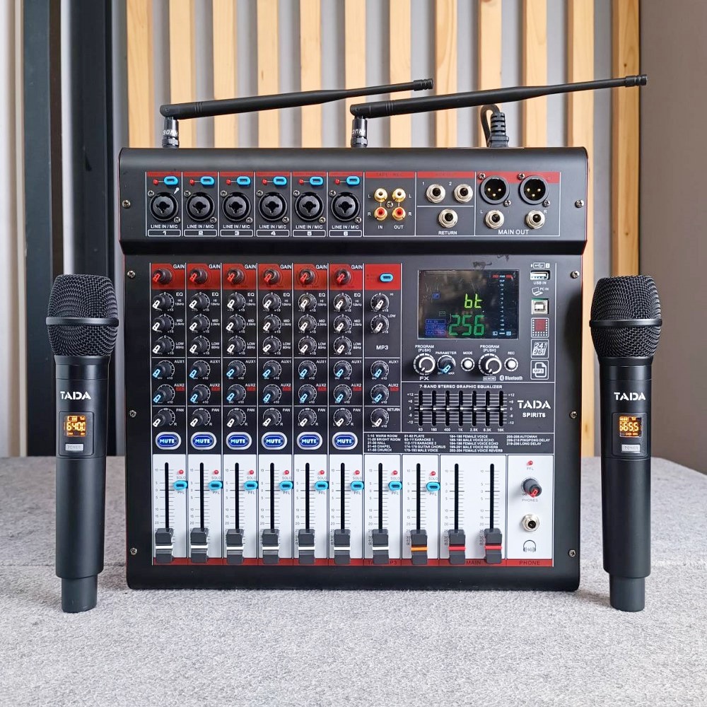 TADA SPIRIT-6 POWERMIXER พร้อม ไมค์ลอย2ตัว 350 watt EFX USB บลูทูส ธาดา มิกเซอร์อนาล็อก SPIRIT 6 SPIRIT6 เอไอ-ไพศาล