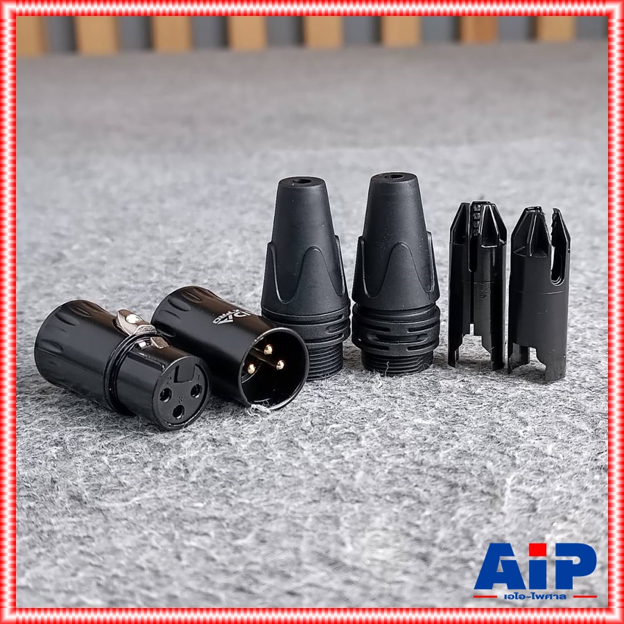 1คู่ TADA GYX-01BK + GYX-02BK XLR ผู้+เมีย สีดำ ปลั๊กแคนนอนผู้+เมีย P.CANNON+J.CANNON GYX01BK + GYX02BK เอไอ-ไพศาล