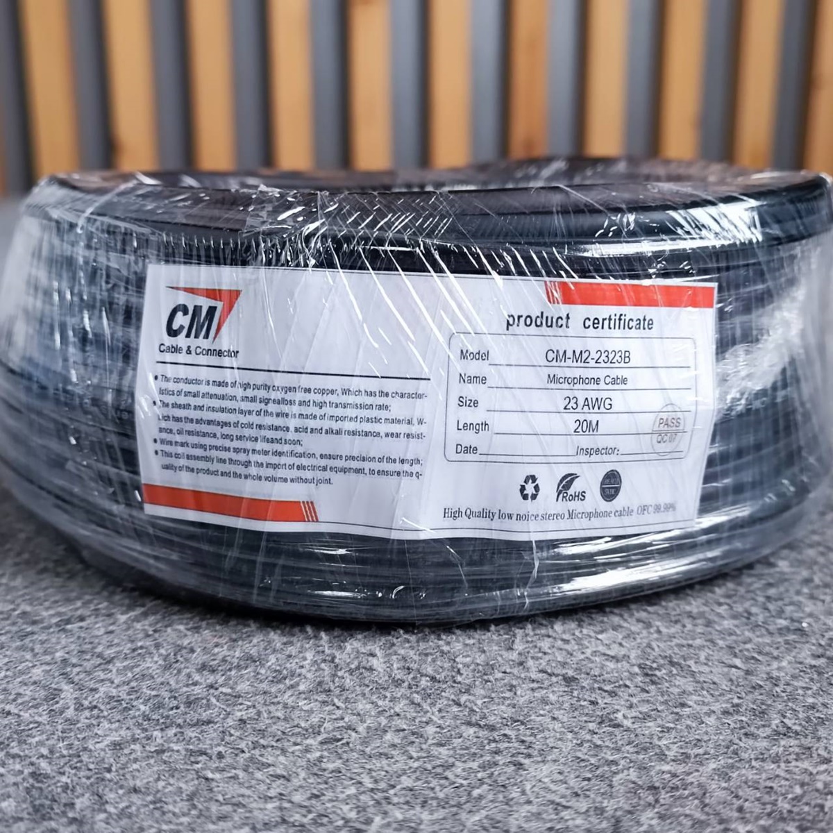สีดำ ขด20เมตร CM สายไมค์สเตอริโอ 6mm M2-2323 สายไมค์ST 23AWG M2 2323 สายสัญญาณ ST สายไมค์CM สายไมค์ 6mm เอไอ-ไพศาล