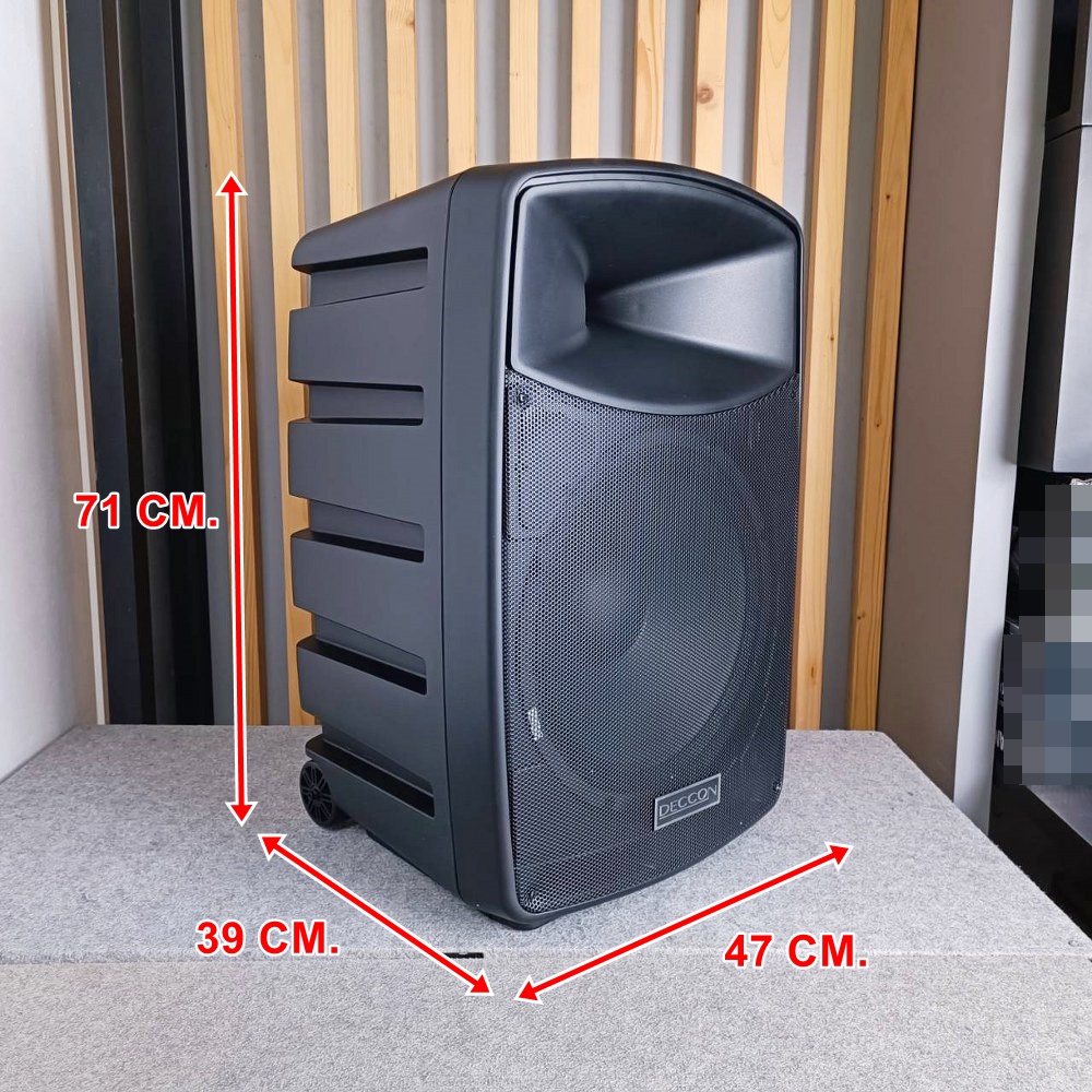 DECCON AK15-201 (NO.01) ลำโพง15นิ้ว+ไมค์ลอยUHF ตู้ลำโพงเคลื่อนที่ล้อลาก 15 นิ้ว บลูทูธ ไมโครโฟนไร้สาย UHF AK15 201เดคคอน AK15201 เอไอ-ไพศาล