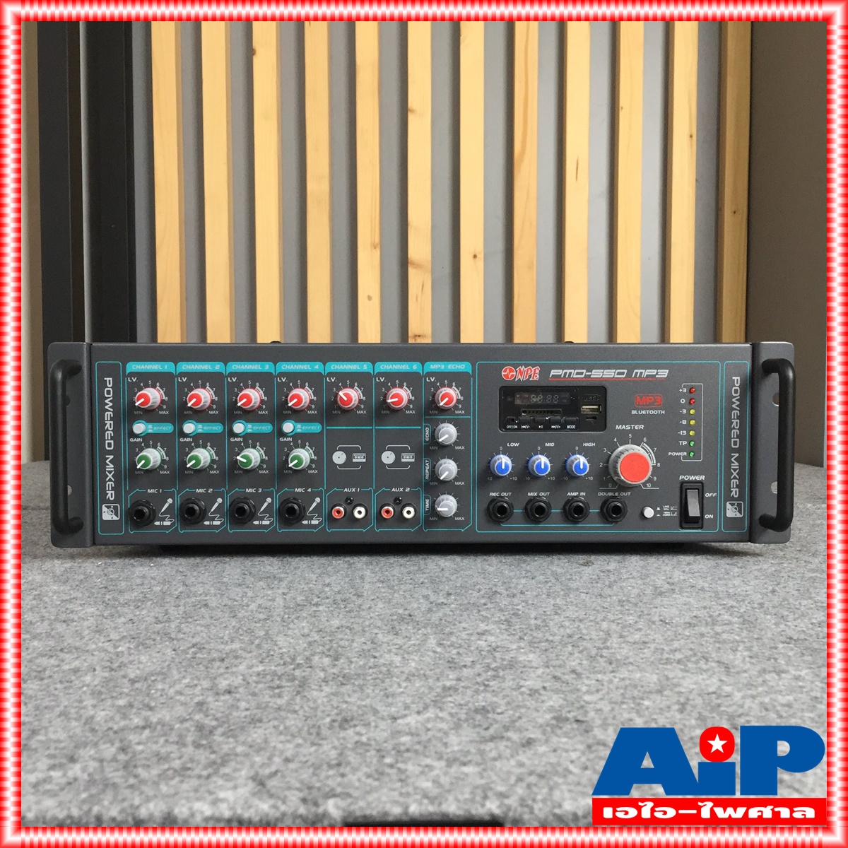 NPE PMD550MP3 AC/DC POWERMIXER ลาย PMD 550 MP3 POWERMIX PMD-550 MP3 แอมป์เสียงตามสาย ใช้ได้ทั้งไฟบ้าน 220V ไฟรถ DC24V มีบลูทูธ เอไอ-ไพศาล +++