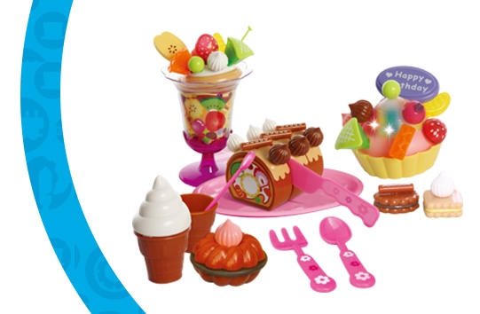 FS-34734 ของเล่นเด็กเซ็ตขนมเค้กแยมโรล ใส่ถ่านมีเสียงไฟ (ของหมด)