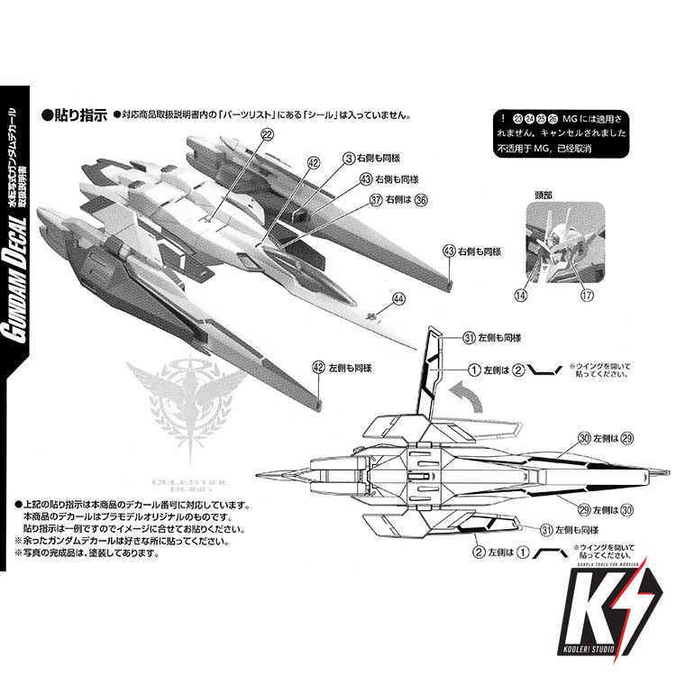 Waterdecal EVO MG OO Raiser #ดีคอลน้ำสำหรับติดกันพลา กันดั้ม Gundam พลาสติกโมเดลต่างๆ