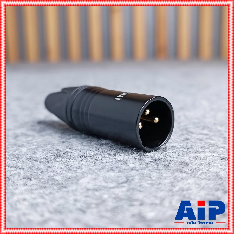 1ตัว MITSUMI 911C16EX XLRผู้ ดำขั้วทอง สีดำ ปลั๊กตัวผู้ แจ๊ค แคนนอน XLR ตัวผู้ 3 ขา สำหรับเข้าสาย เอไอ-ไพศาล