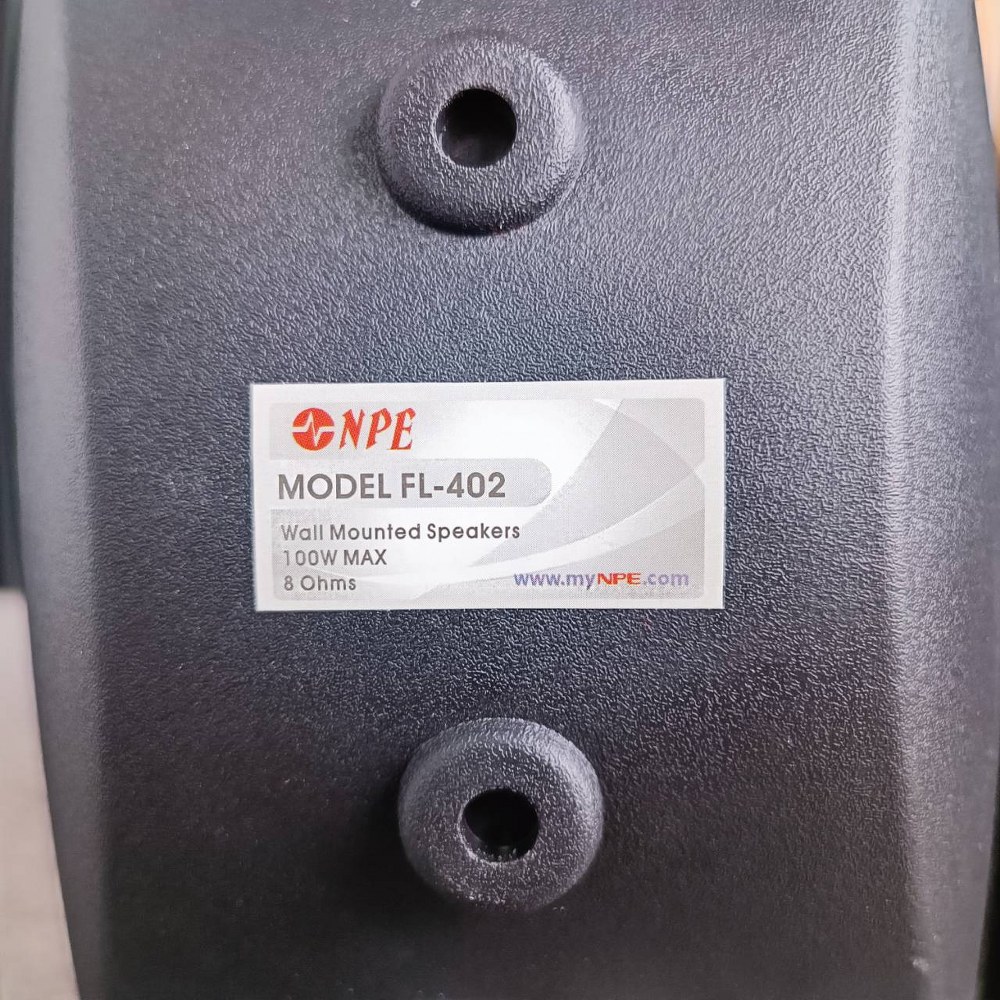 *ราคาต่อ1คู่ 2ใบ* ตู้ลำโพง NPE 4 นิ้ว รุ่น FL-402 สีดำ ลำโพงติดผนัง FL402 พร้อมขาแขวน ลำโพงแขวน 4 นิ้ว เอไอ-ไพศาล