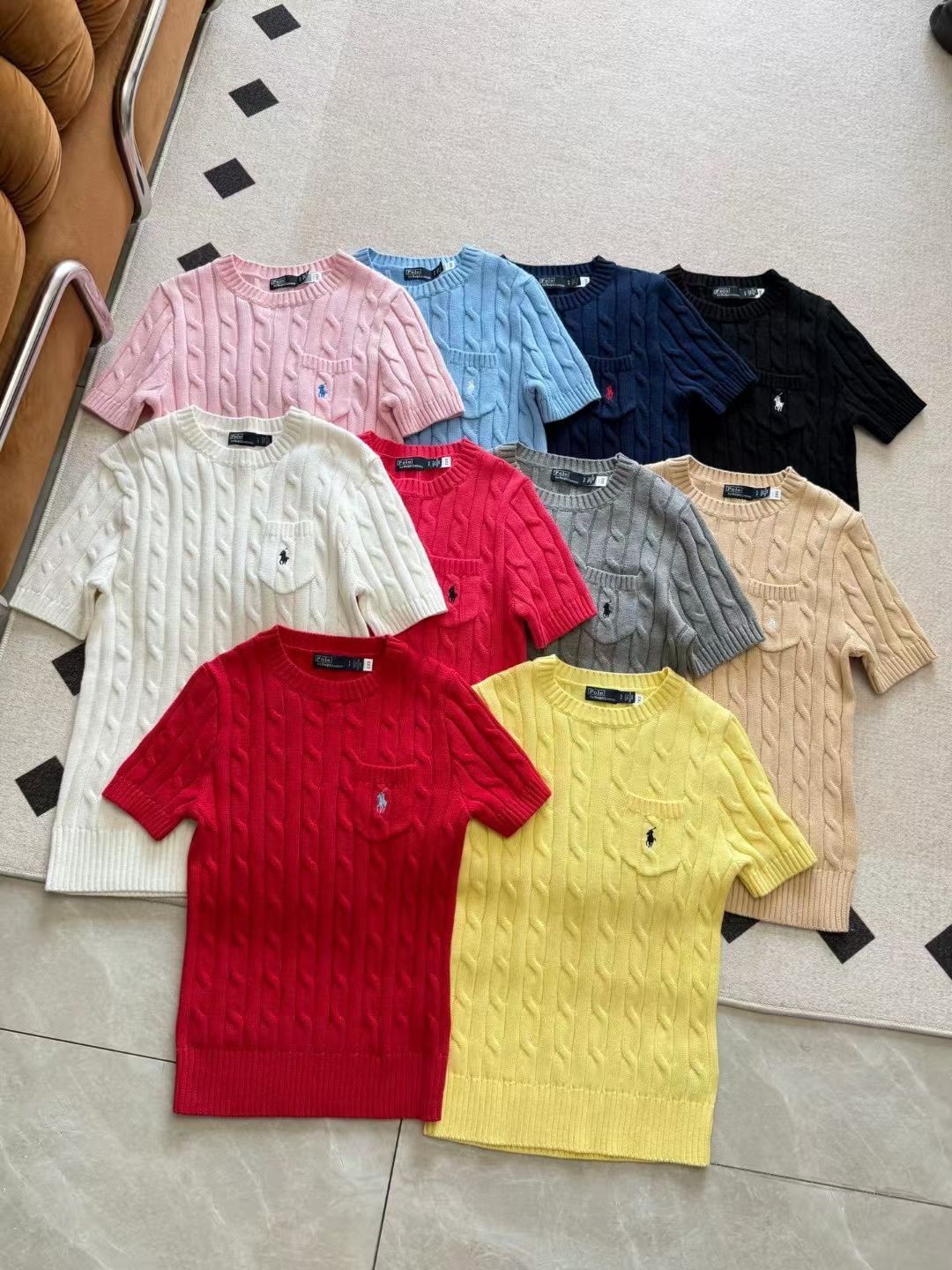 **do** เสื้อผ้าถัก Ralph Lauren ปักม้าเป็นกระเป๋าหน้า มี 10 สี สินค้าใหม่ ของแท้