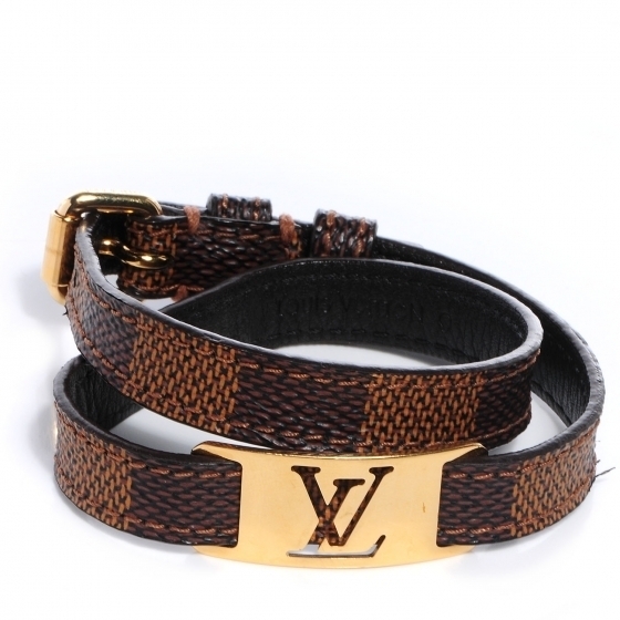 ข้อมือ Louis Vuitton Bangles Bracelet Sign IT - Damier Canvas ตารางน้ำตาล Unisex ปรับขนาดได้