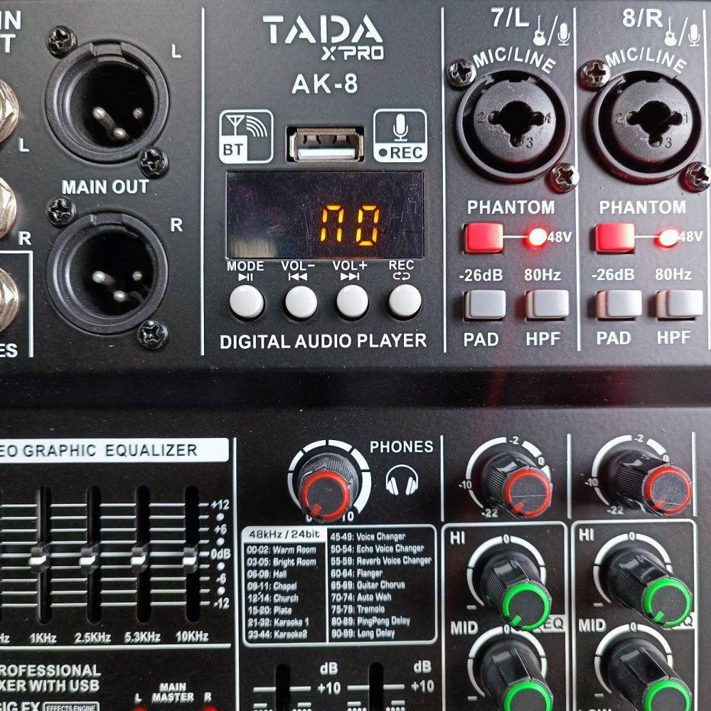 TADA AK-8 MIXER มิกเซอร์ มิกเซอร์อนาล็อก 8 แชนแนล มิกซ์ เครื่องผสมสัญญาณเสียง ธาดา AK 8 AK8 เอไอ-ไพศาล