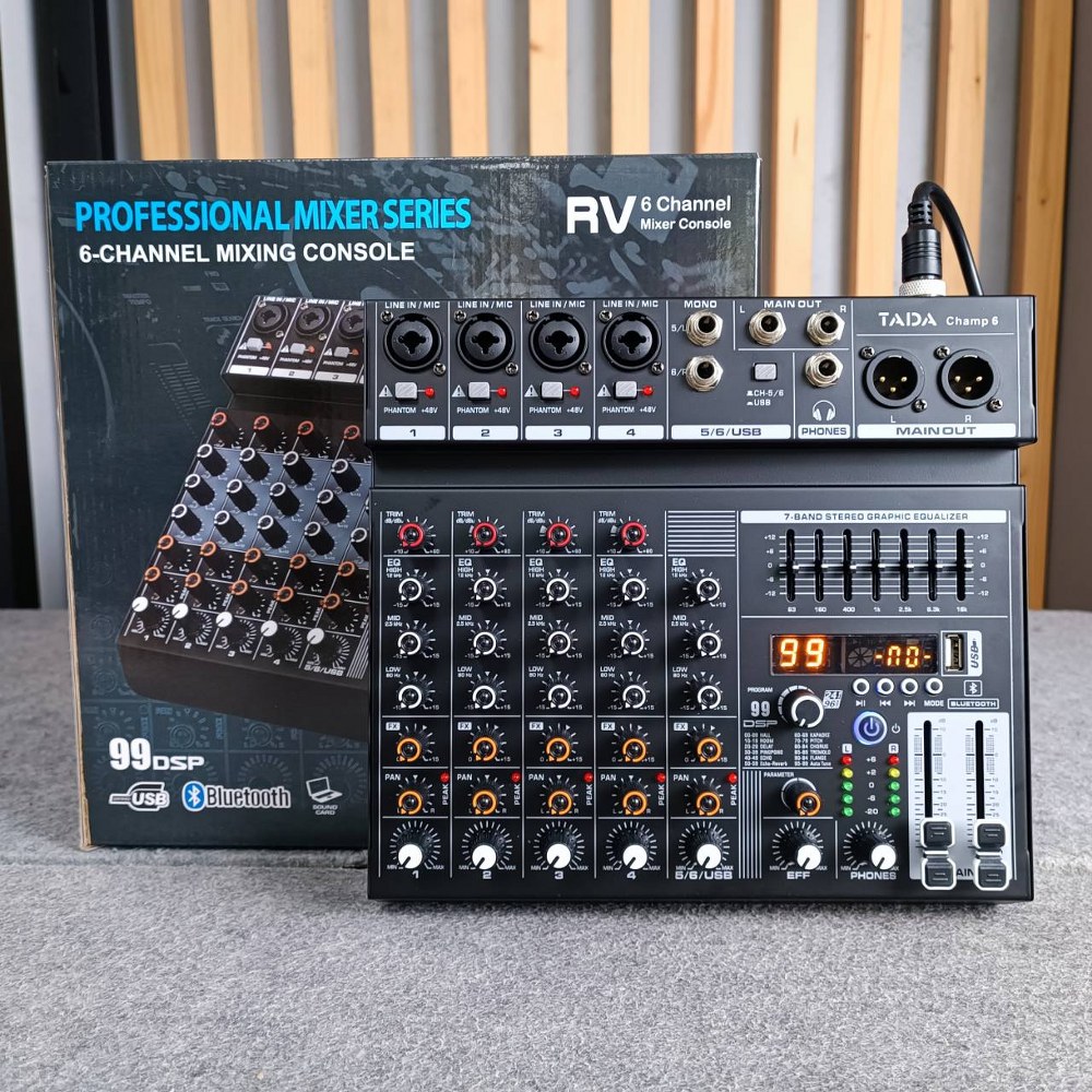TADA CHAMP-6 MIXER มิกเซอร์อนาล็อก 6 แชนแนล บลูทูธ Bluetooth mixer เอฟเฟคแท้ ธาดา TA DA CHAMP 6 CHAMP6 เอไอ-ไพศาล
